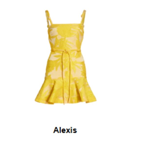 Alexis Yellow Alik Floral-Embroidered Minidress - Picture 1 of 2